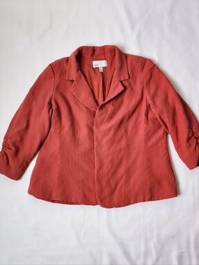 Nordstrom Rack Ruched Sleeve Blazer Light Coral Orange Size L